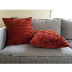Pair Crate&Barrel Velvet Pillows, 20"x20"